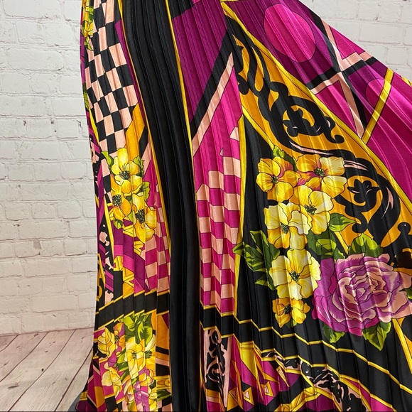 Betsy & Adam Open Back Boho Print Pleated Maxi - Picture 2 of 2